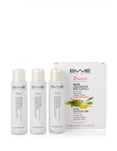 Colore in olio senza ammoniaca Emmediciotto con. 3 flaconi 100ml